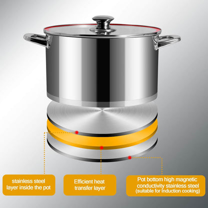 10 Quart Stock Pot, Stainless Steel Pot with Lid for Induction Cooking7