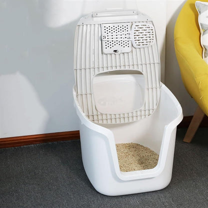 Dog Potty Training Toilet ﻿ Cat Litter Box Top Entry Type Pan with Scoop Large Anti-Splashing Closed Potty Suitable for 12.5KG(C)6