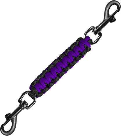 Dog Collar Safety Clip with Dual Clasps,Handmade Backup Safety Strap for Dog Harness, Collars and No Pull Harness Connectors (Pink & Light Purple)9