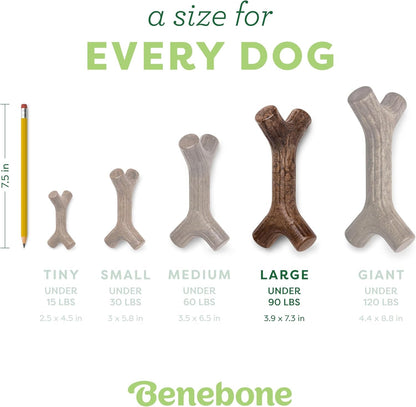 Benebone Bacon Stick Durable Dog Chew Toy for Aggressive Chewers, Real Bacon, Made in USA, Large4