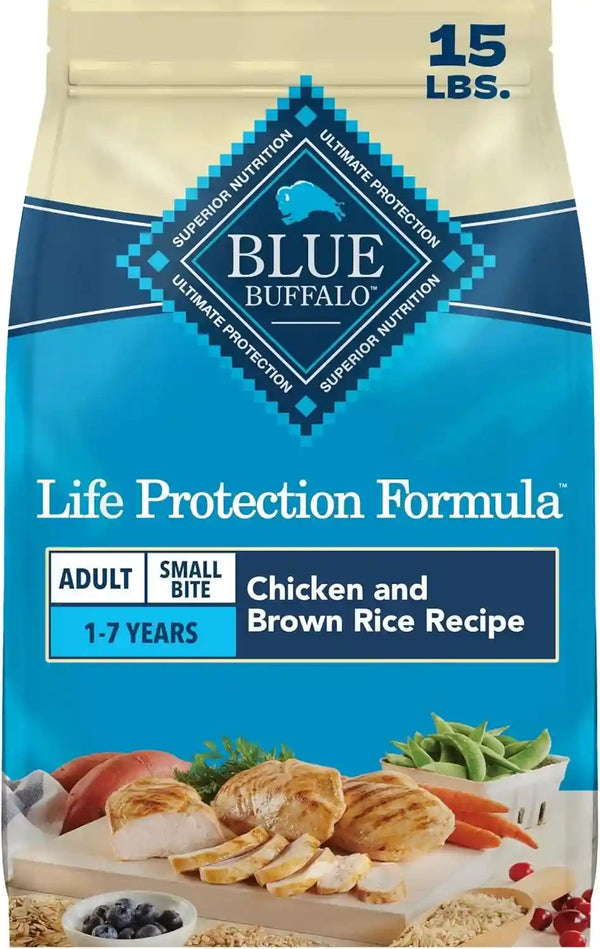 Blue Buffalo Life Protection Formula Small Bite Chicken Dry Dog Food, 15 Lb | Smaller Kibble for Easier Chewing, Real Chicken #1 Ingredient, Supports Immunity with Antioxidant-Rich Lifesource Bits1