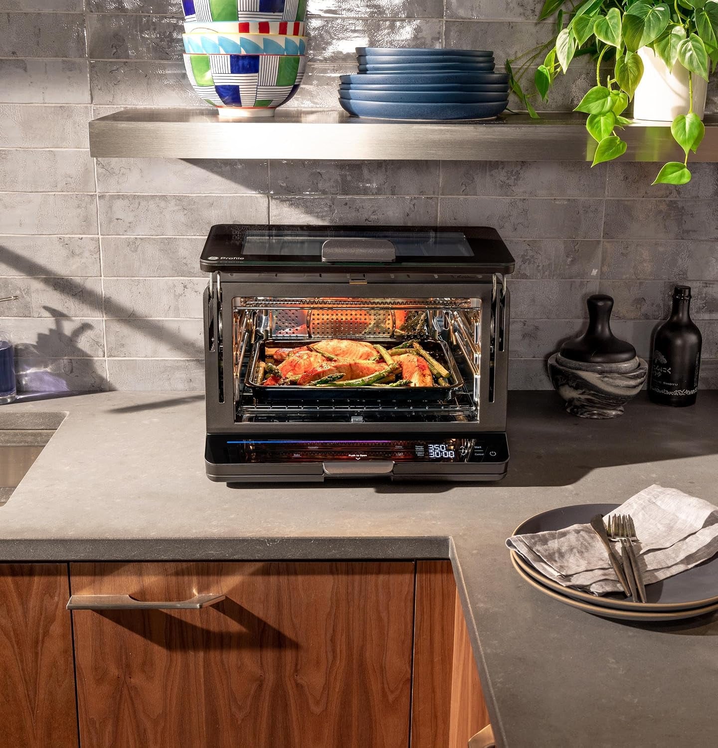 ge-profile-smart-oven-with-no-preheat-11-in-1-countertop-oven-including-air-fry-warm-toast-broil-roast-pastry-reheat-and-more-wifi-and-smart-connected-black