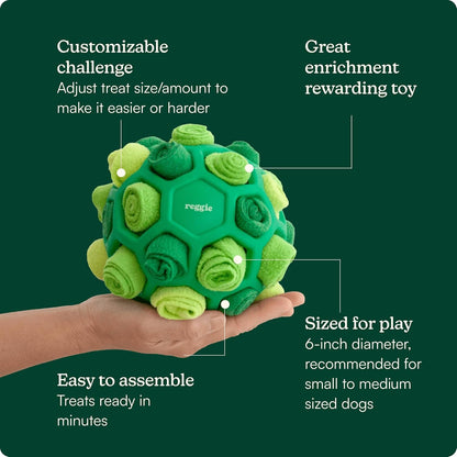 Reggie Forager Ball for Dogs | Interactive Treat Dispensing Dog Enrichment Toys | Reduces Boredom, Stress & Hyperactivity | Snuffle Toys for Dogs | Durable & Washable Dog Puzzle Toy4