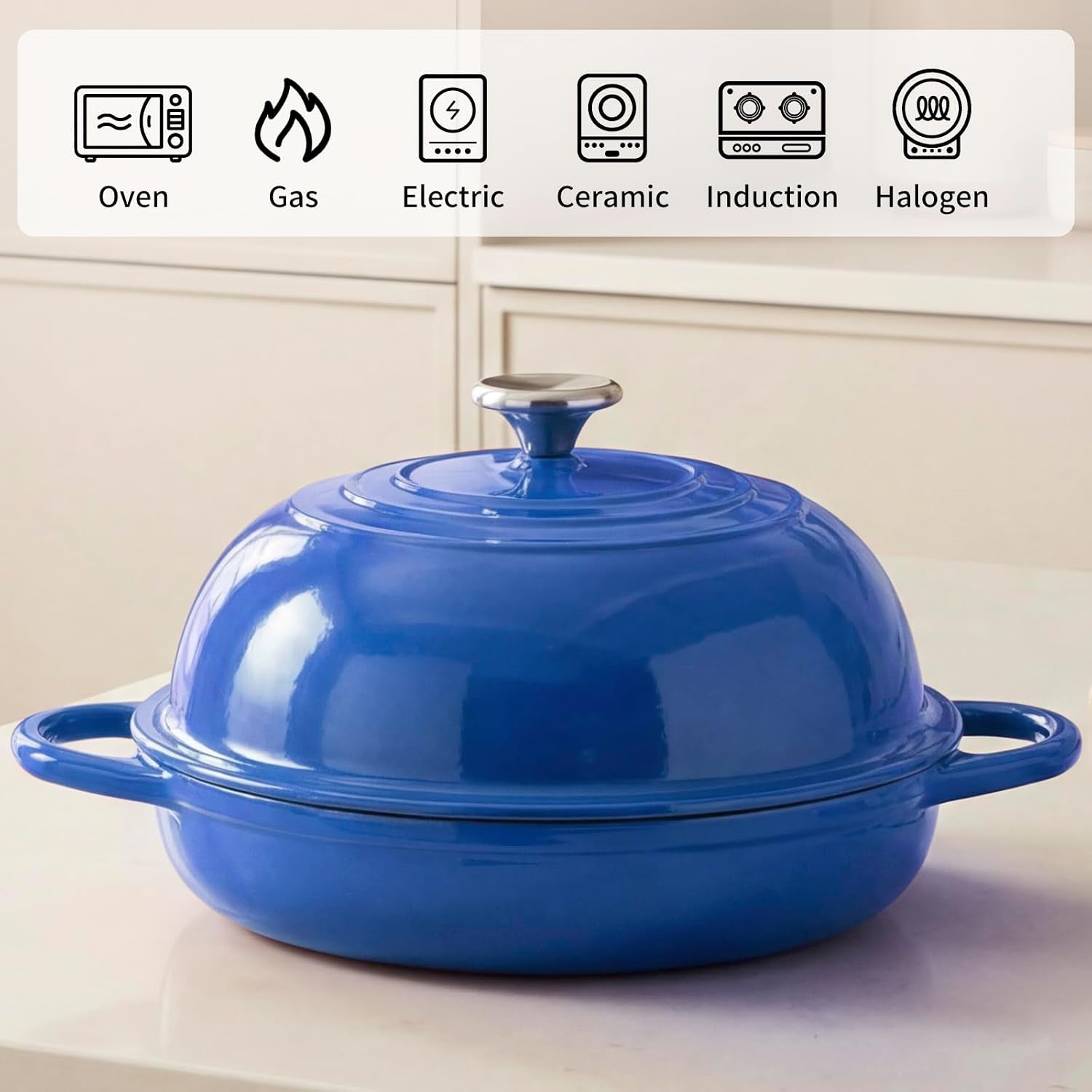 dutch-oven-cast-iron-bread-oven-with-cloche-dome-lid-for-baking-sourdough-artisan-bread-pizza-enameled-cast-iron-combo-cooker-for-baking-braising-roasting-magenta-enameled-finish