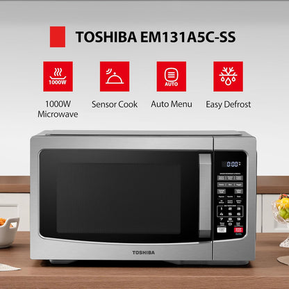 Countertop Microwave Oven, 1.2 Cu.Ft, 1000W, Stainless Steel | Smart Humidity Sensor, 12 Auto Menus, Mute Function, ECO Mode, Easy Clean Interior2