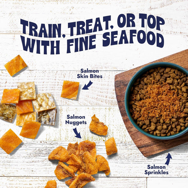 Finfare Freeze Dried Salmon Skin Bites, Grain Free Crunchy Salmon Cat Treats, High Protein & Omega-3S for Skin & Coat Health, Crafted in USA, 1.3Oz3
