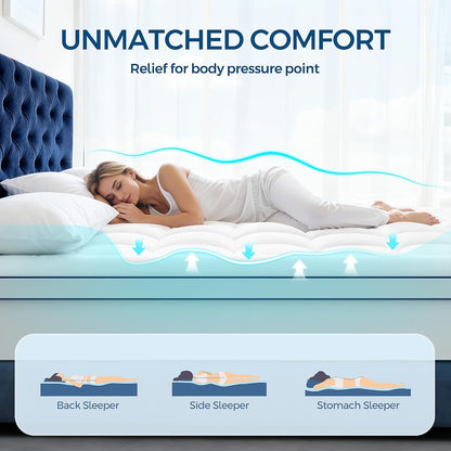 Premium Dual Layer 4 Inch Memory Foam Mattress Topper, 2 Inch Gel Memory Foam and 2 Inch Pillow Top Mattress Pad Cover for Back Pain, Extra Thick Comfort Support（Twin XL 39"X80"）5