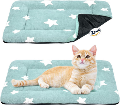 Mora Pets Cat Bed for Indoor Cats Washable Dog Crate Pad Cute Star Dog Bed Mat for Small Dogs Pet Kennel Pad for Cage Soft Flat Puppy Kitten Cushion Sleeping Anti-Slip Grey 22 X 1325