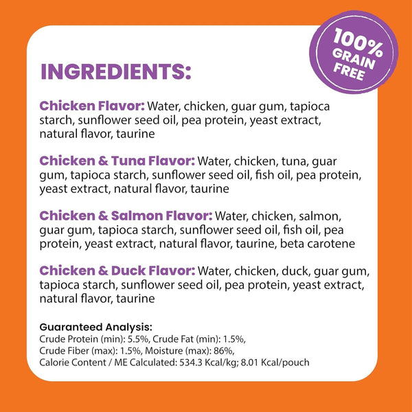 Catstages Purrfect Squeeze Lickable Wet Cat Treats, Creamy Purée Treat & Topper, Made with Real Chicken, Clean Ingredients, No Artificial Preservatives, 0.5 Oz Tubes, 50-Count, 4-Flavor Variety Pack8