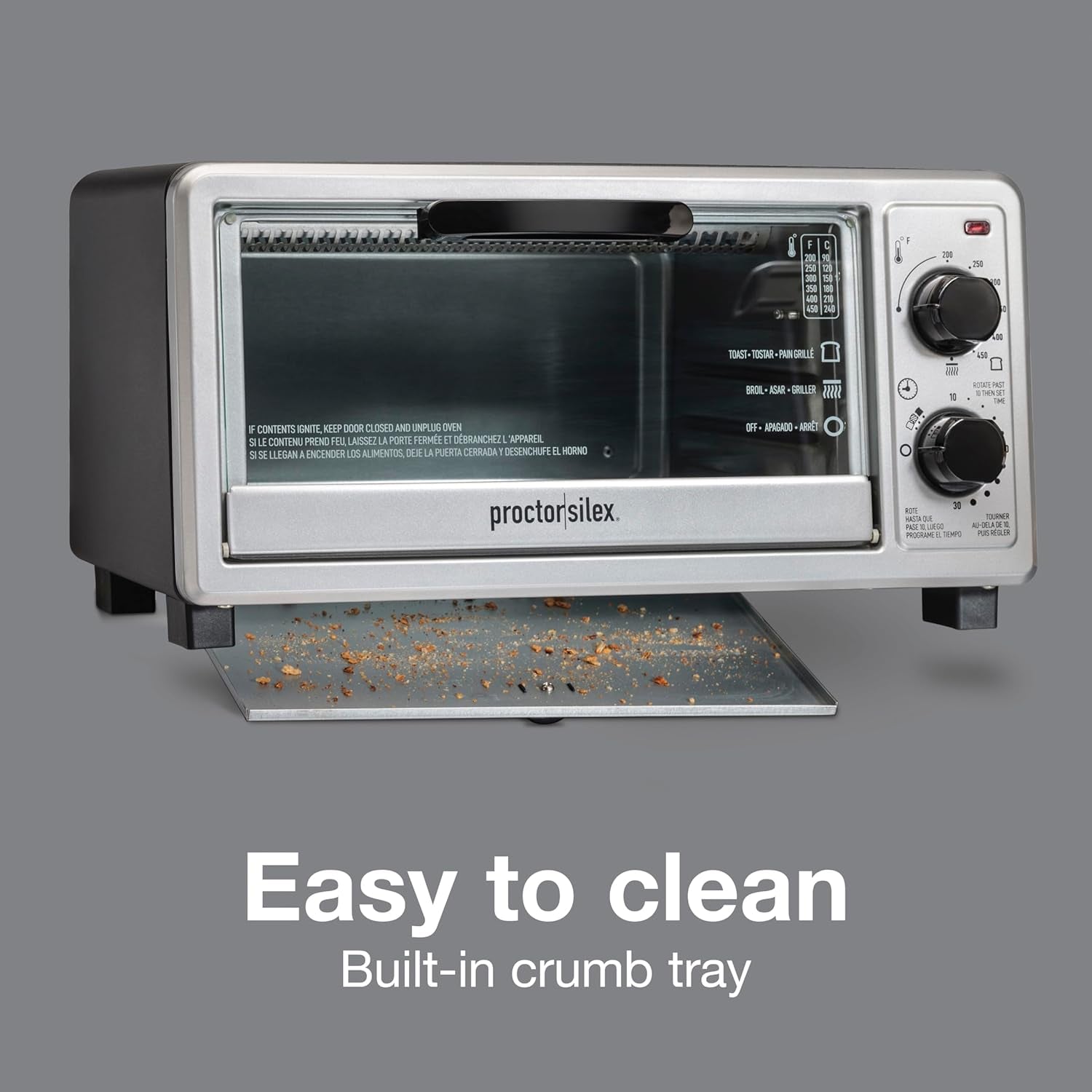 4-slice-countertop-toaster-oven-bake-broil-toast-200-450-f-adjustable-temp-30-minute-timer-automatic-shutoff-black-and-silver-31260g