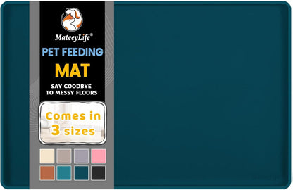 Mateeylife Silicone Cat & Dog Food Mat for Floors Waterproof, Anti-Slip Dog Bowl Mats for Food and Water, Pet Feeding Mats with Lip to Prevent Spills, Pet Placemat for Messy Drinkers to Protect Floors16