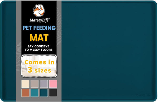 Mateeylife Silicone Cat & Dog Food Mat for Floors Waterproof, Anti-Slip Dog Bowl Mats for Food and Water, Pet Feeding Mats with Lip to Prevent Spills, Pet Placemat for Messy Drinkers to Protect Floors16