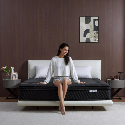 12 Inch Queen Mattress Hybrid Mattress in a Box, Memory Foam Mattress with Pocket Spring for Pressure Relief, Ergonomic Support & Motion Isolation, Medium Firm1