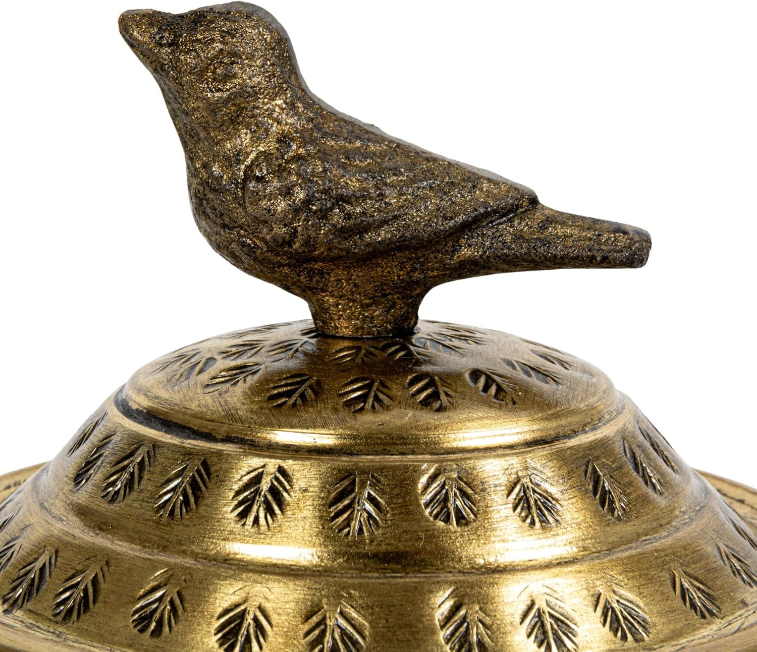 round-hammered-metal-container-with-bird-finial-brass-finish