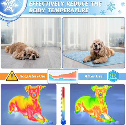 Dog Cooling Mat for Large Dogs, 40"X28" Breathable Self Cooling Crate Mat for Dogs & Cats, Portable Washable Pet Cooling Pad for Kennel, Sofa, Bed, Floor, Car Travel Indoor Outdoor Summer Use3