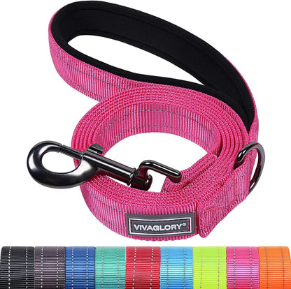 VIVAGLORY Dog Leash Puppy Leash for Collar, 3Ft X 1In, Black | with Soft Padded Handle for Training & Walking, Heavy Duty & Double Layer Nylon Pet Puppy15