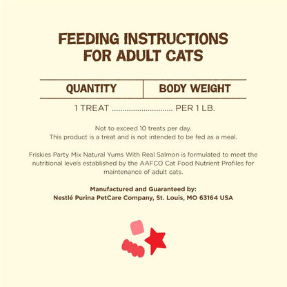 Purina Friskies Natural Cat Treats Party Mix Natural Yums with Real Salmon and Added Vitamins, Minerals and Nutrients - 20 Oz. Canister8