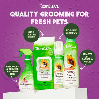 Tropiclean Sweet Pea Cat & Dog Detangler Spray Dematting | Dog Conditioner Spray Derived from Natural Ingredients | Made in the USA | 16 Oz. | Dematting Spray | Sweet Refreshing Scent | for Doodles & All Coat Types | Made in USA7