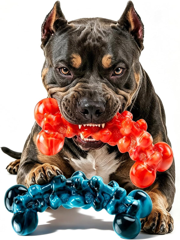 WOWBALA Dog Toys for Aggressive Chewers,Indestructible Dog Chew Toy | Tough Nylon, Not Easy to Bite Break, Long Lasting Fun, Teeth Cleaning for Medium & Large Dogs,2 Pack1