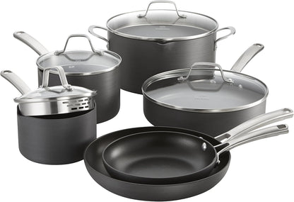 Calphalon Classic Nonstick Cookware Set, 10-Piece, Grey (1945597)1