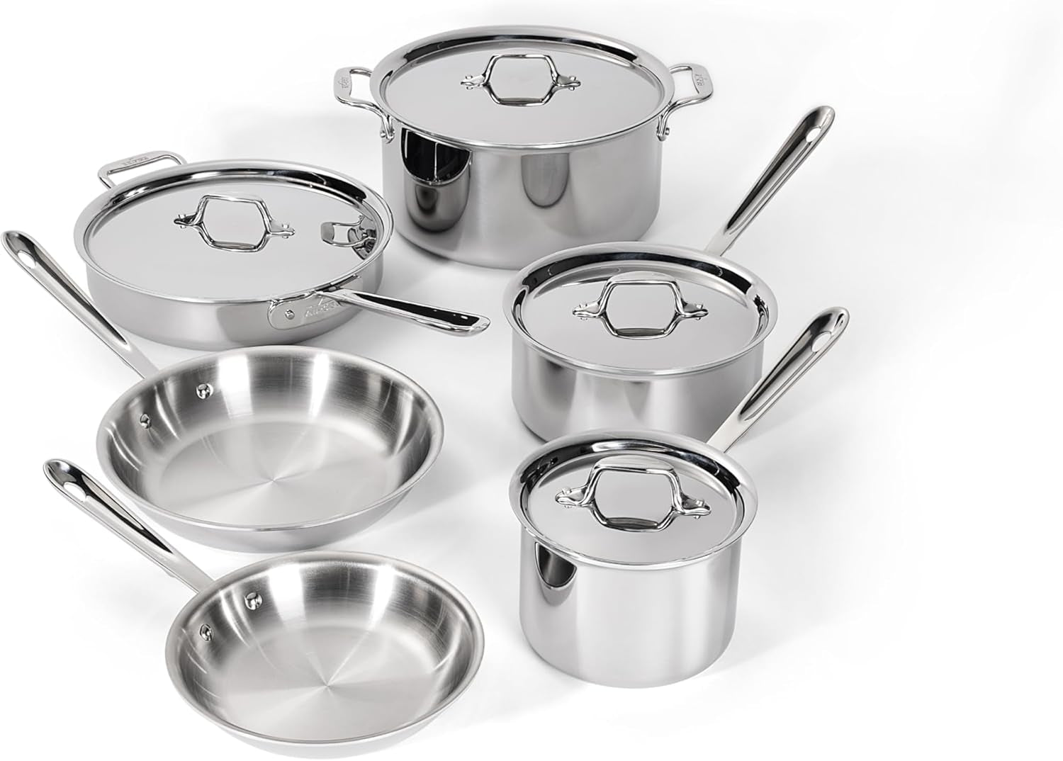 all-clad-d3®-stainless-steel-10-piece-cookware-set-made-in-usa-includes-frying-pans-saucepan-sautepan-stockpot-professional-grade-oven-safe-induction-compatible