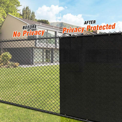 Icover 4X50Ft Privacy Screen Fence, Outdoor Fencing Panels, Garden Windscreen Mesh Shade Sail Net Barrier, Include Reinforced Bindings and Brass Grommets Cable Zip Ties, Black2