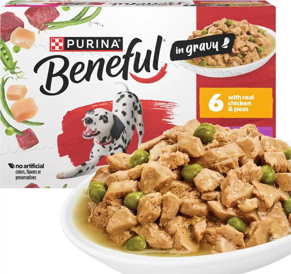 Purina Beneful with Real Chicken or Steak Flavor in Gravy Wet Dog Food Variety Pack - 5.5 Oz. (Pack of 12)1