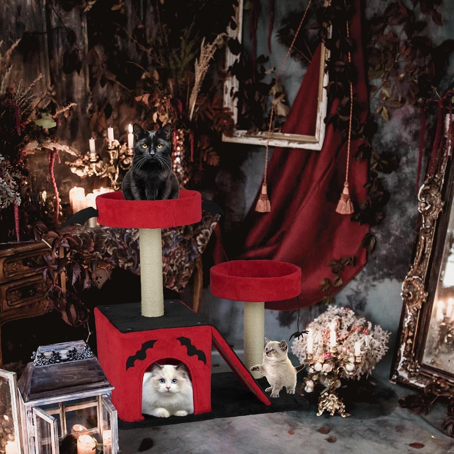 vingli-27-6in-gothic-cat-tree-with-spacious-cat-condo-2-padded-perches-red-black-cat-tower-with-scratching-ladder-sisal-posts-spider-toy-for-large-cats