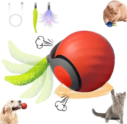 2Packs Speedy 2.0 Tail Cat Toys for Bored Indoor Adult Cats,2025 New Generation Interactive Cat Toys for Indoor Cats,Automatic Moving Ball with Tail,Blue and Orange10
