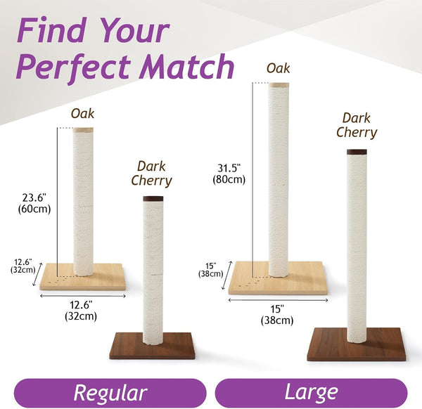 Necoichi 23.6” Tall Cat Scratching Post Kitten Scratcher Paper Rope Scratch Posts Trees with Hanging for Indoor Cats (23.6 Inches for Kitty, Regular, Oak)6