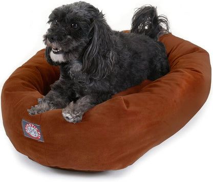 Majestic Pet 32 Inch Suede Calming Dog Bed Washable – Cozy Soft round Dog Bed with Spine Support for Dogs to Rest Their Head - Fluffy Donut Dog Bed 32X23X7 (Inch) - round Pet Bed Medium – Sage13