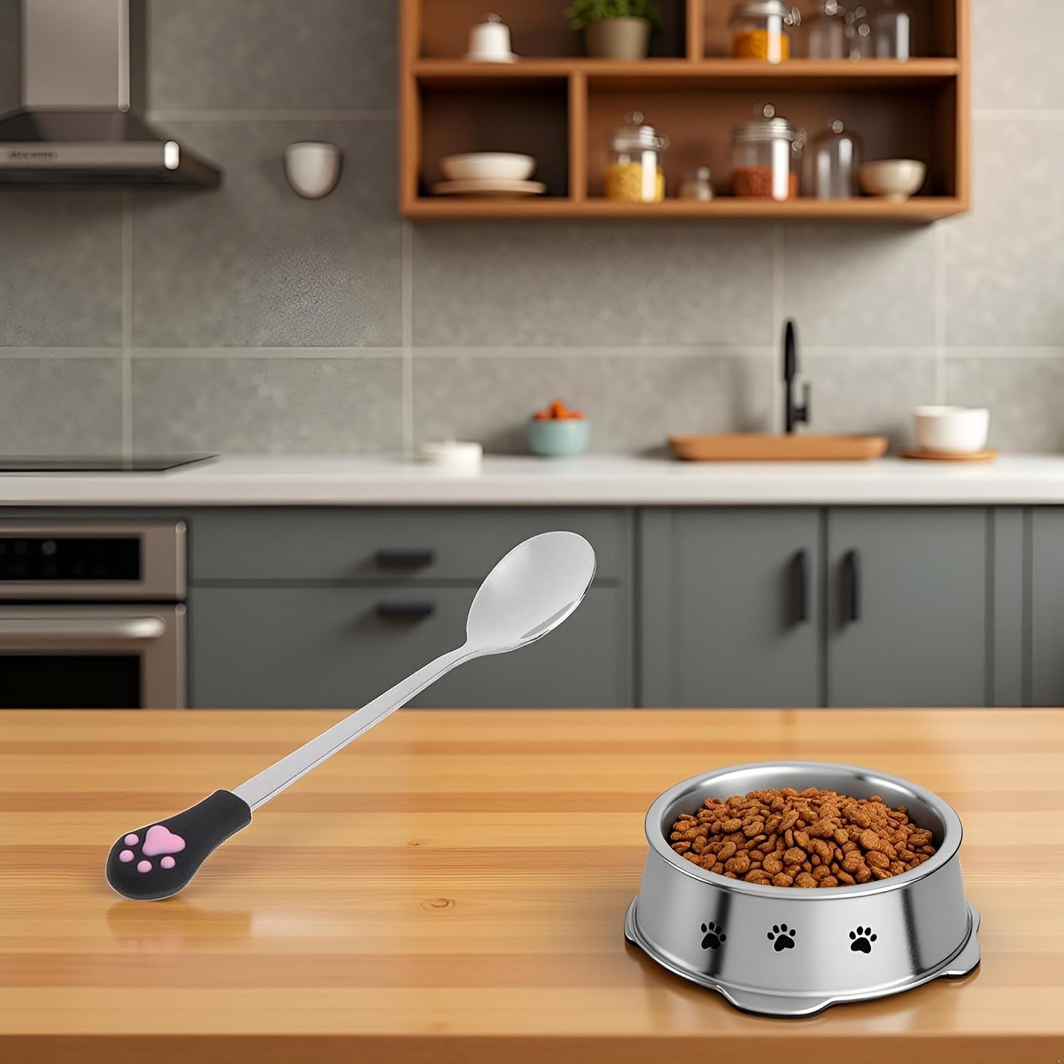 silver-pet-food-spoon-stainless-steel-spoon-anti-slip-silicone-handle-can-cute-for-pets-dogs-food-storage-feeding-and-watering-supplies