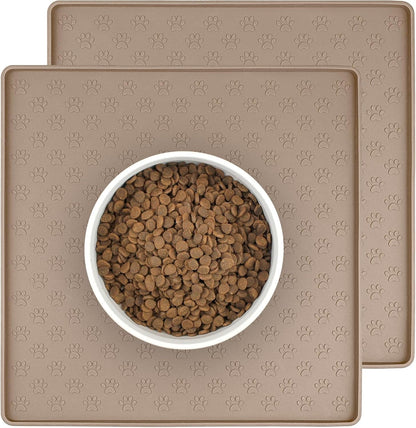 Ptlom Pet Placemat for Dog and Cat, Mat for Prevent Food and Water Overflow, Suitable for Small, Medium and Big Pet, 18" 12", Grey, Silicone56