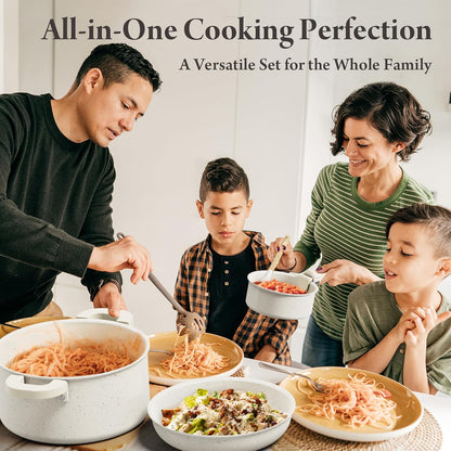 22-Piece Pots and Pans Set Non Stick with Removable Handles, Ceramic Cookware Set, Large-Capacity & Non Toxic, Induction & RV Compatible, Dishwasher Safe, PFAS/PTFE/PFOA Free, White6