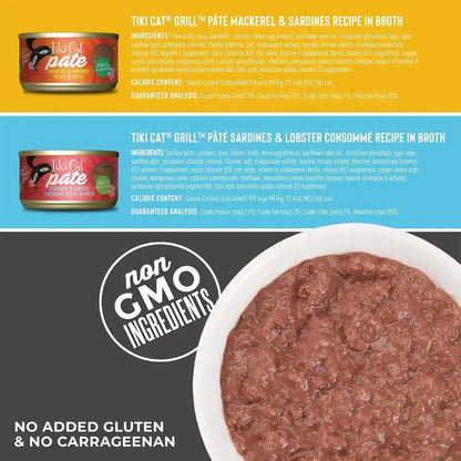 Tiki Cat Grill Pâté Wet Cat Food, Variety Pack, 2.8 Oz. Cans (12 Count)5