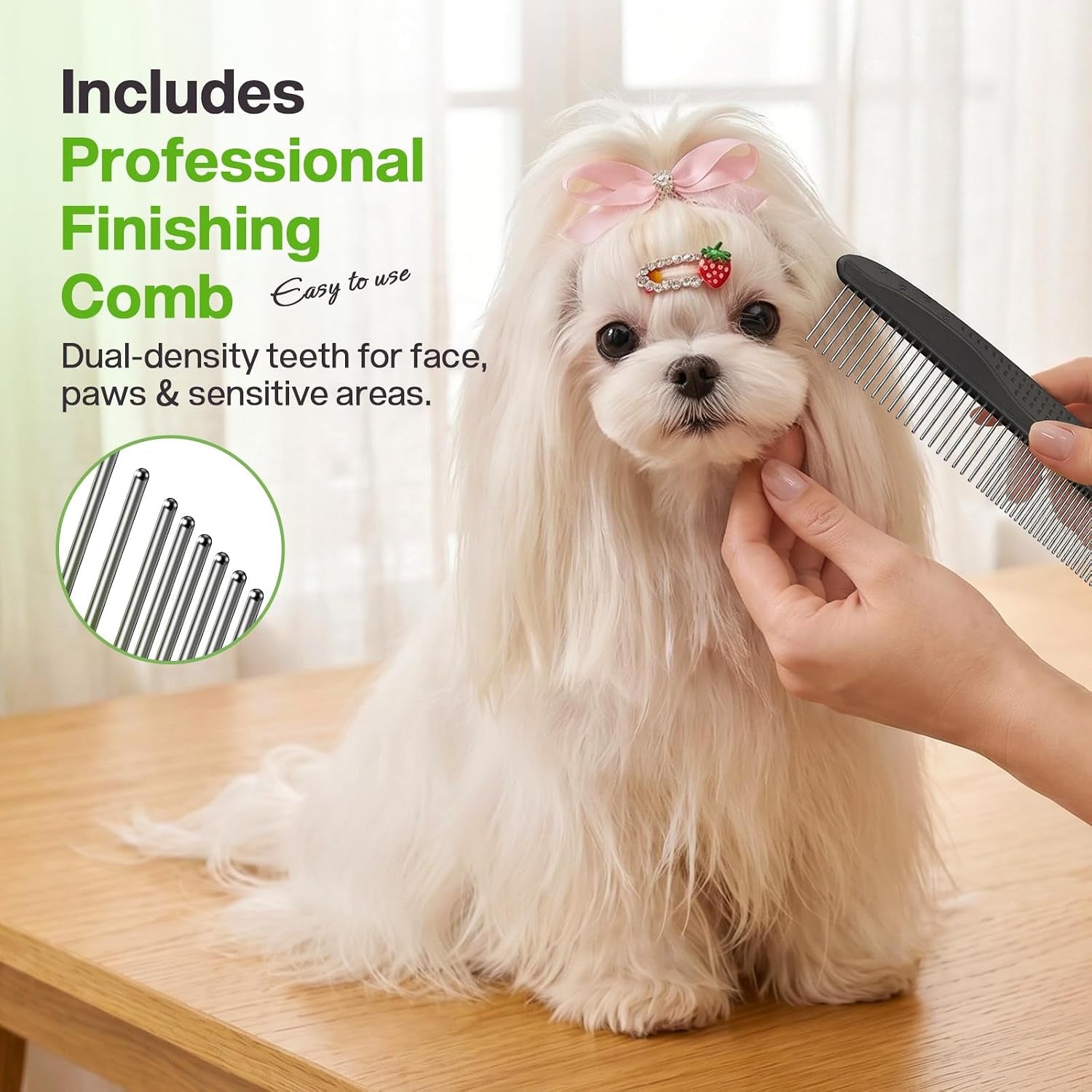 pecute-self-cleaning-undercoat-rake-for-dogs-cats-with-thick-double-coats-1-click-clean-304ss-18-rounded-teeth-for-seasonal-heavy-shedding-matting-gentle-on-pets-ideal-for-long-dense-coats