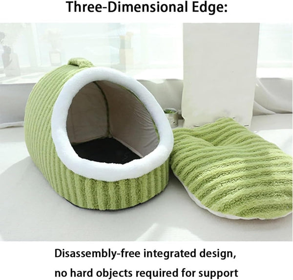 Warm Nest Dog Bed, Soft Cozy Pet Cave with Removable Cushion, Non-Slip Washable Soft Slipper Cave for Small and Medium Pets (Blue, Large)2