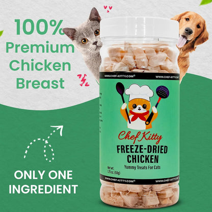 Freeze Dried Chicken Cat Treats | Healthy Dog Food Toppers 100% Human Grade | Single Ingredient, Grain Free Chicken Dog Treats | Inspected & Tested in USA | No Additives or Preservatives, 3.5 Oz2