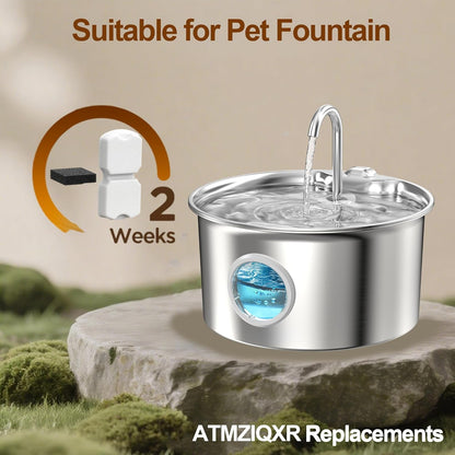 Cat Water Fountain Filter: 12 Cat Fountain Filter Replacement - 3 Months Set of Replacement Filters for GIOTOHUN KOOGMOON UMOCUOY IHOUONE HOOISE Pet Fountains - 6 Filters & 6 Sponges2