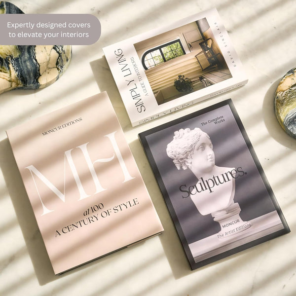 Decorative Coffee Table Books for Home Décor Accents Bookshelf Decor with Real Blank Pages and Removable Covers Set of 3 Mid Century Modern Fake Books for Decoration Room Decor Aesthetic8