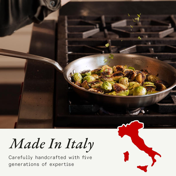 Made in Cookware - 12-Inch Stainless Steel Frying Pan with Lid - 5 Ply Stainless Clad - Professional Cookware - Crafted in Italy - Induction Compatible6