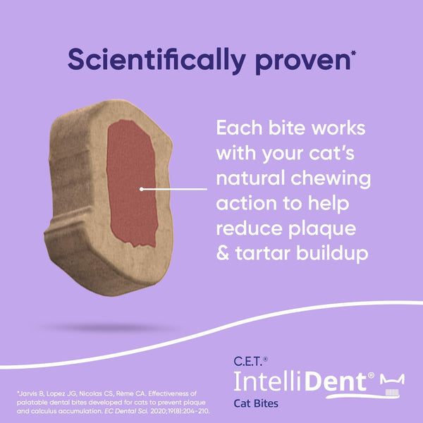 Virbac C.E.T. Intellident Cat Bites for Dental Care | Crunchy Cat Bites for Tartar Control, Supports Healthy Teeth and Gums, Chicken Flavor Bites, Cat Oral Care Hygiene4