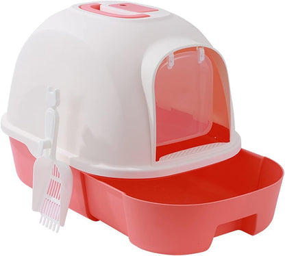 Dog Potty Training Toilet ﻿ Cat Litter Box Dome Drawer Design with Scoop Enclosed Large Kitty Anti-Splashing Supplies(B)9