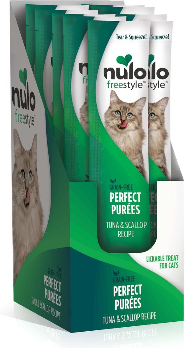 Nulo Freestyle Lickable Cat Treats - Perfect Purées Variety Pack, Squeezable Grain-Free Wet Cat Food Topper, High Moisture for Hydration, 40 X 0.5Oz12