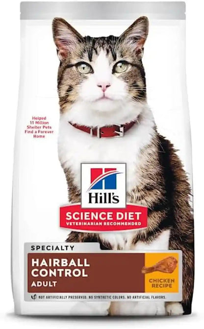 Hill'S Science Diet Adult 1-6 Hairball Control Dry Cat Food | #1 Veterinarian Recommended, Chicken Recipe, 3.5 Lb. Bag5