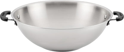 Brilliance Stainless Steel Wok/Stir-Fry Pan, Induction Suitable, Dishwasher and Metal Utensil Safe, 14 Inch - Stainless Steel1
