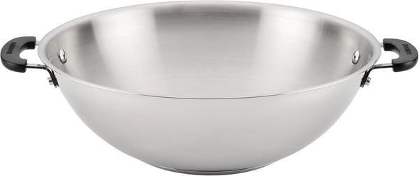Brilliance Stainless Steel Wok/Stir-Fry Pan, Induction Suitable, Dishwasher and Metal Utensil Safe, 14 Inch - Stainless Steel1