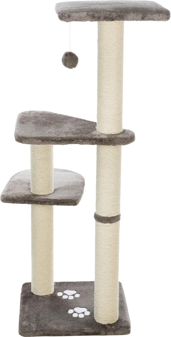 TRIXIE Altea Cat Tree, Tall Scratching Posts, 3 Elevated Platforms, Dangling Cat Toy, Cat Playground, Platinum Gray4