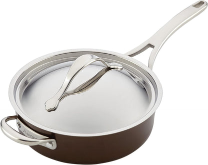 83852 Nouvelle Copper Hard Anodized Nonstick Cookware Set / Pots and Pans Set - 11 Piece, Brown4