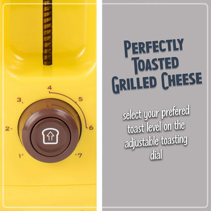 Deluxe Grilled Cheese Sandwich Toaster with Easy-Clean Toasting Baskets - Adjustable Toasting Dial and Extra Wide Slots - Yellow3